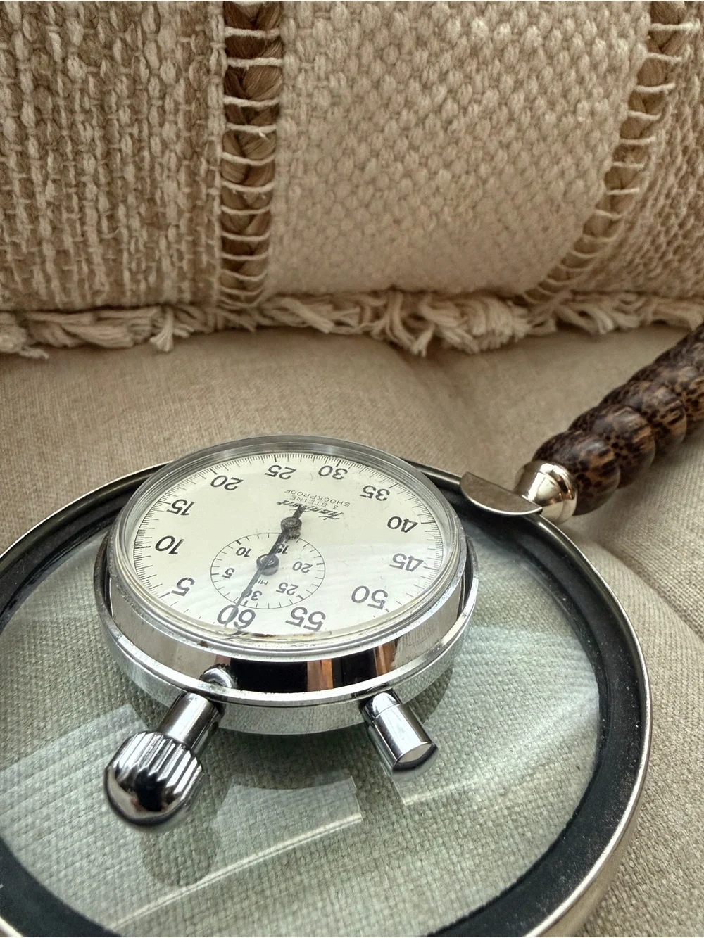 Vintage Hanhart Mechanical Stop Watch 55mm Manual Wind 1/5 Sec Germany